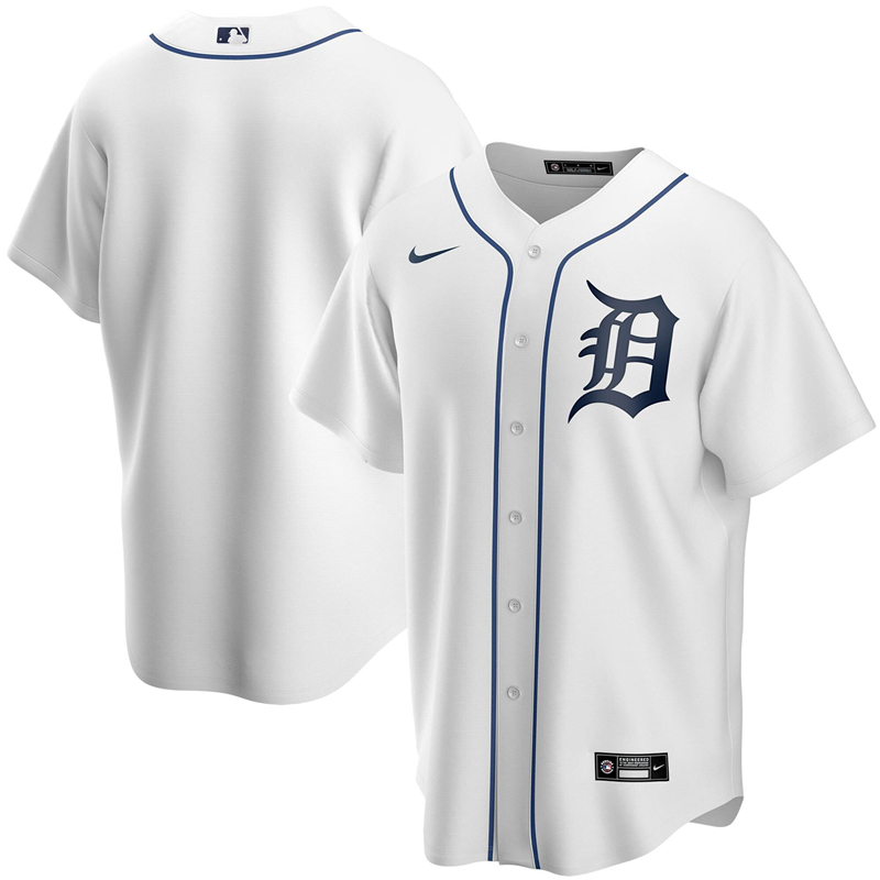 2020 MLB Men Detroit Tigers Nike White Home 2020 Replica Team Jersey 1->detroit tigers->MLB Jersey